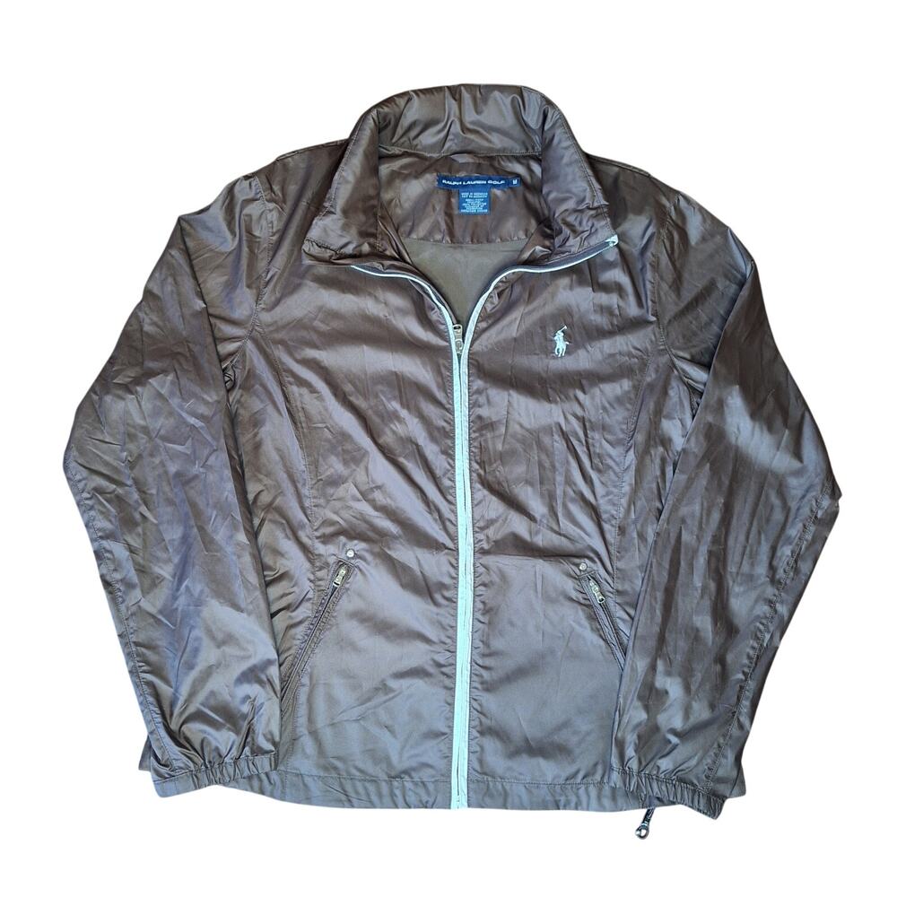Polo Ralph Lauren Mens Medium Windbreaker Jacket Brown Packable NWOT